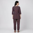 Women's Navy Blue Geometric Printed Ethnic Set, गहरा नीला, small