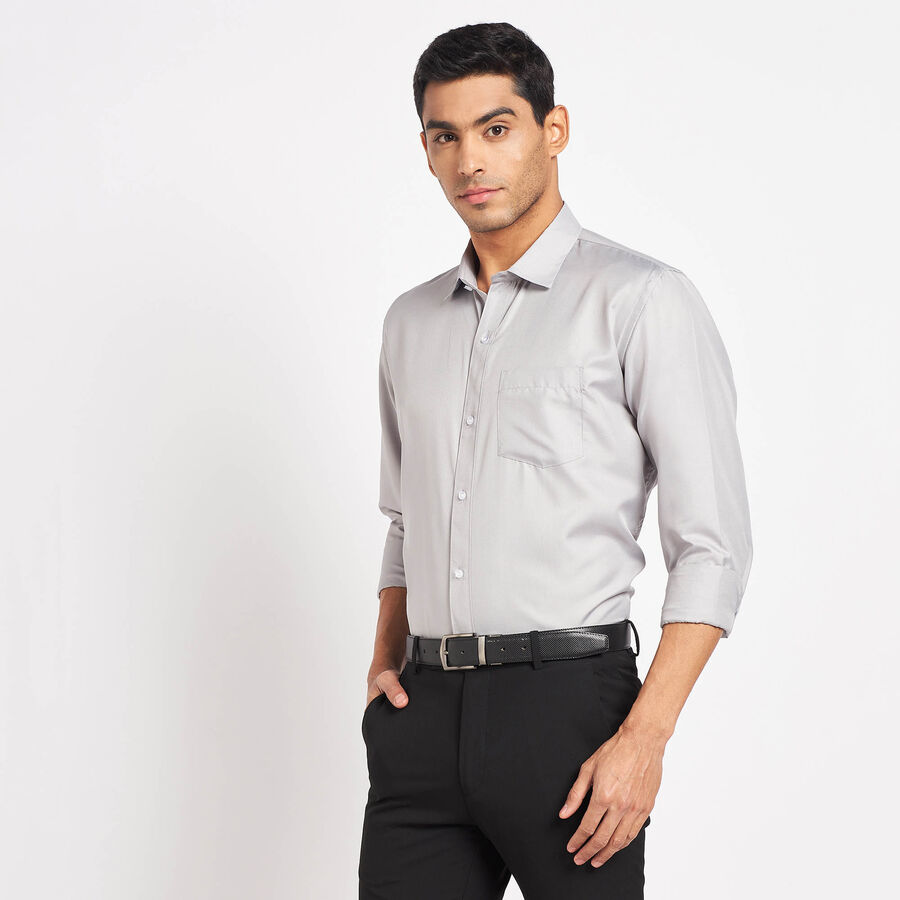 Solid Formal Shirt, Light Grey, large image number null