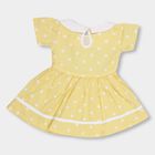 Girls' Light Yellow Polka Dot Peter Pan Collar Frock, Yellow, small image number null