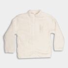 Girls' Rich Eggshell White High Neck Casual Sweatshirt, Off White, small image number null