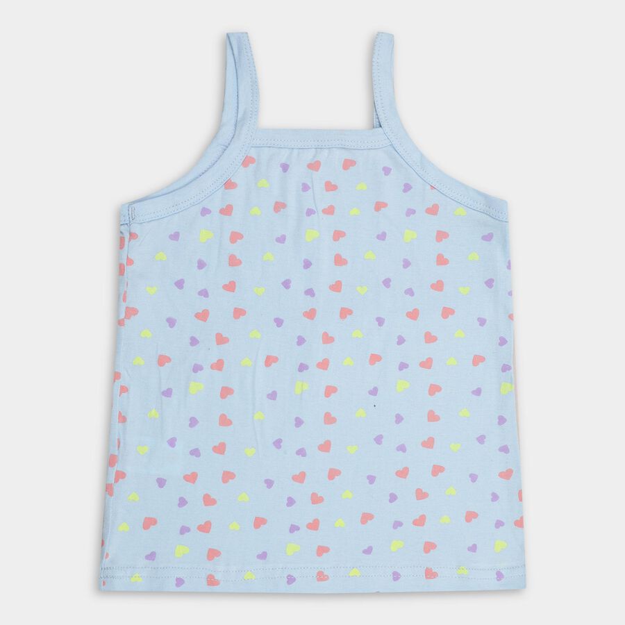 Girls' 100% Cotton Vest, हल्का नीला, large image number null