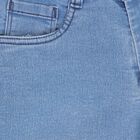 Girls Buttoned Jeans, Mid Blue, small image number null