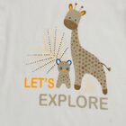 Infants' Bright White Cotton Round Neck Casual Vest, ऑफ व्हाइट, small image number null