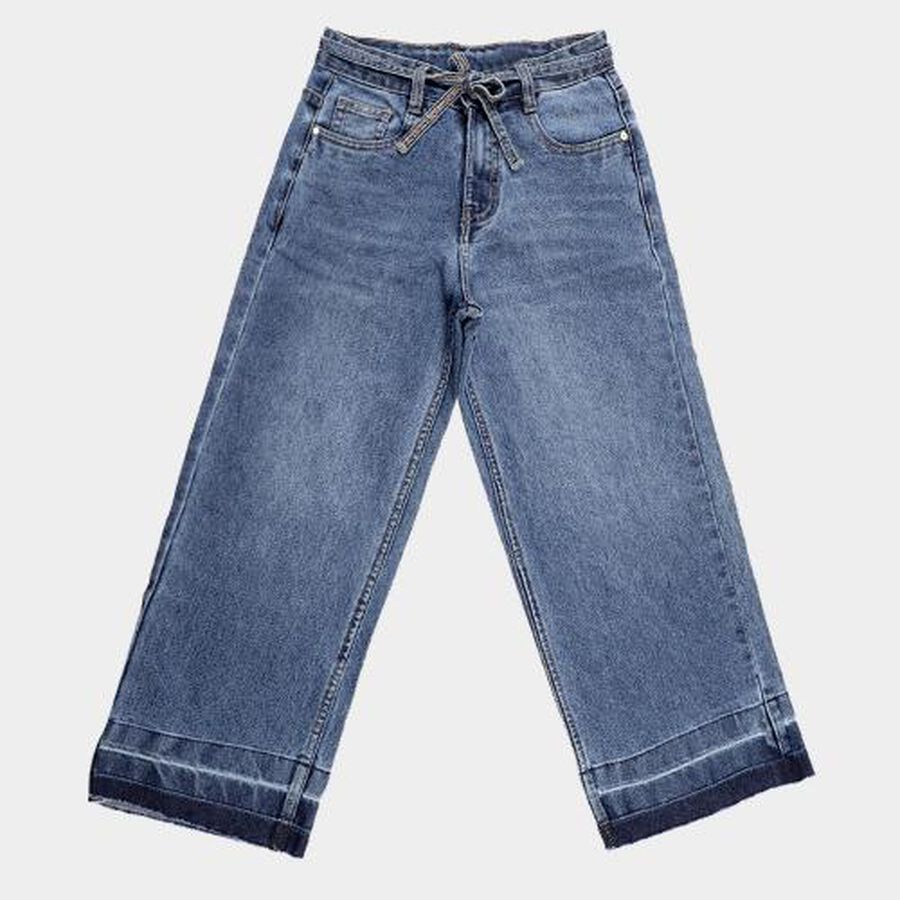 Girls' Jeans, मध्यम नीला, large image number null