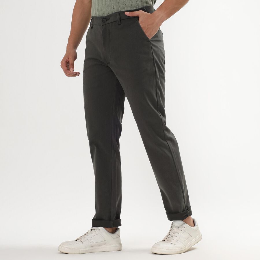 Men's Slim Fit Casual Trousers , ओलिव, large image number null
