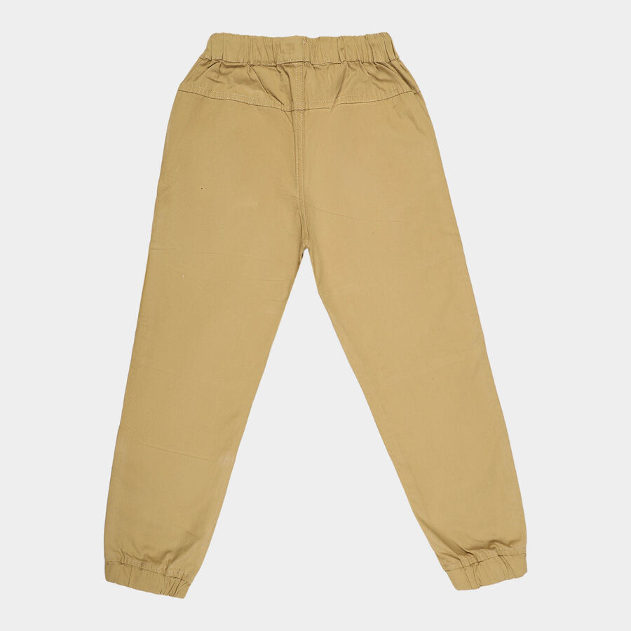 Boys Cotton Solid Joggers, Khaki, large image number null