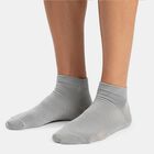 Men's Ankle Length Socks Pack of 3 ( Grey Melange, White, Black ), Black, small