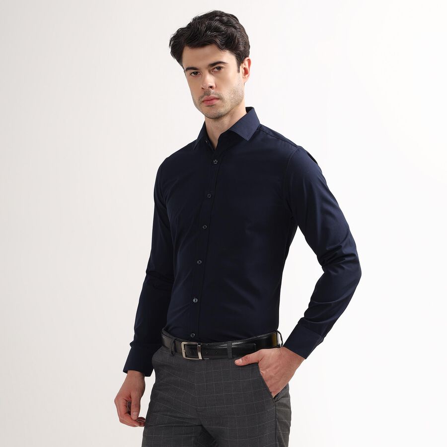 Men's Formal Shirt, Navy Blue, large image number null