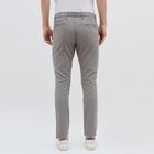 Men's 100% Cotton Slim Fit Casual Trousers, Light Grey, small