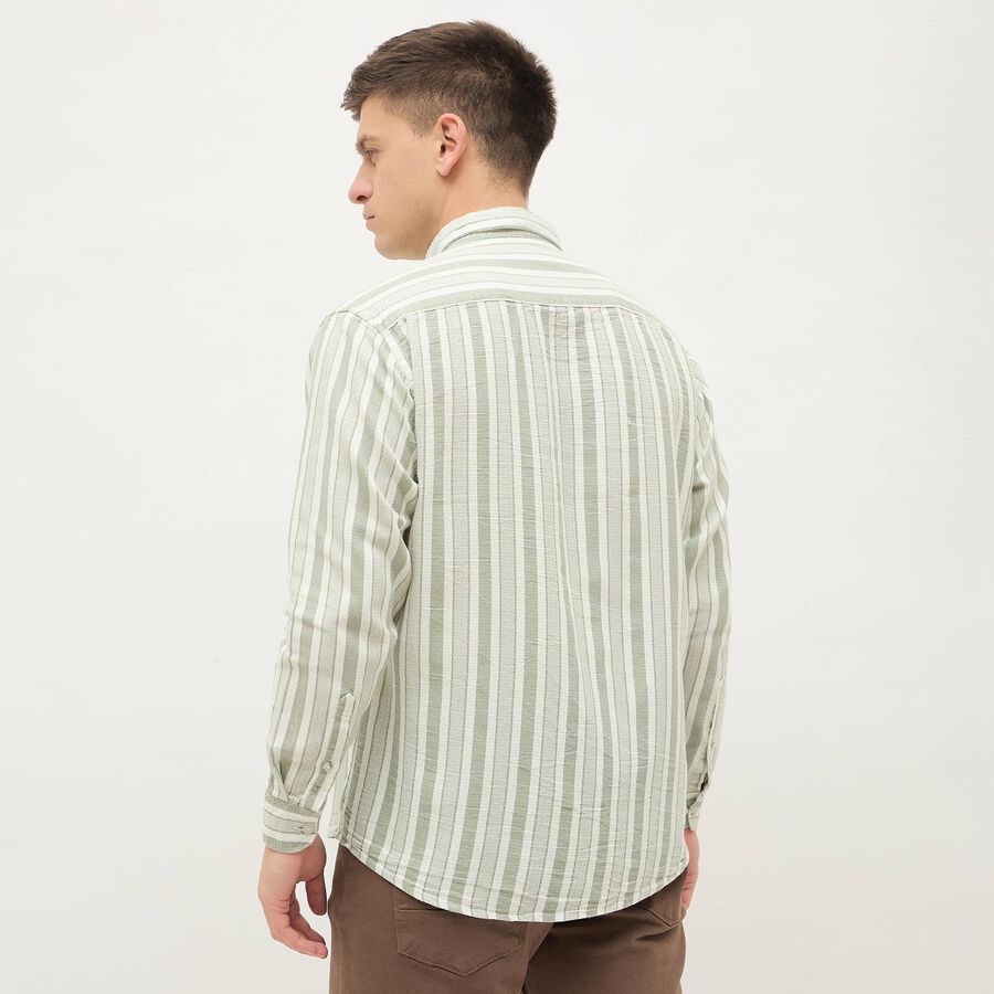 Men's Light Sage Green Cotton Classic Casual Shirt, हल्का हरा, large