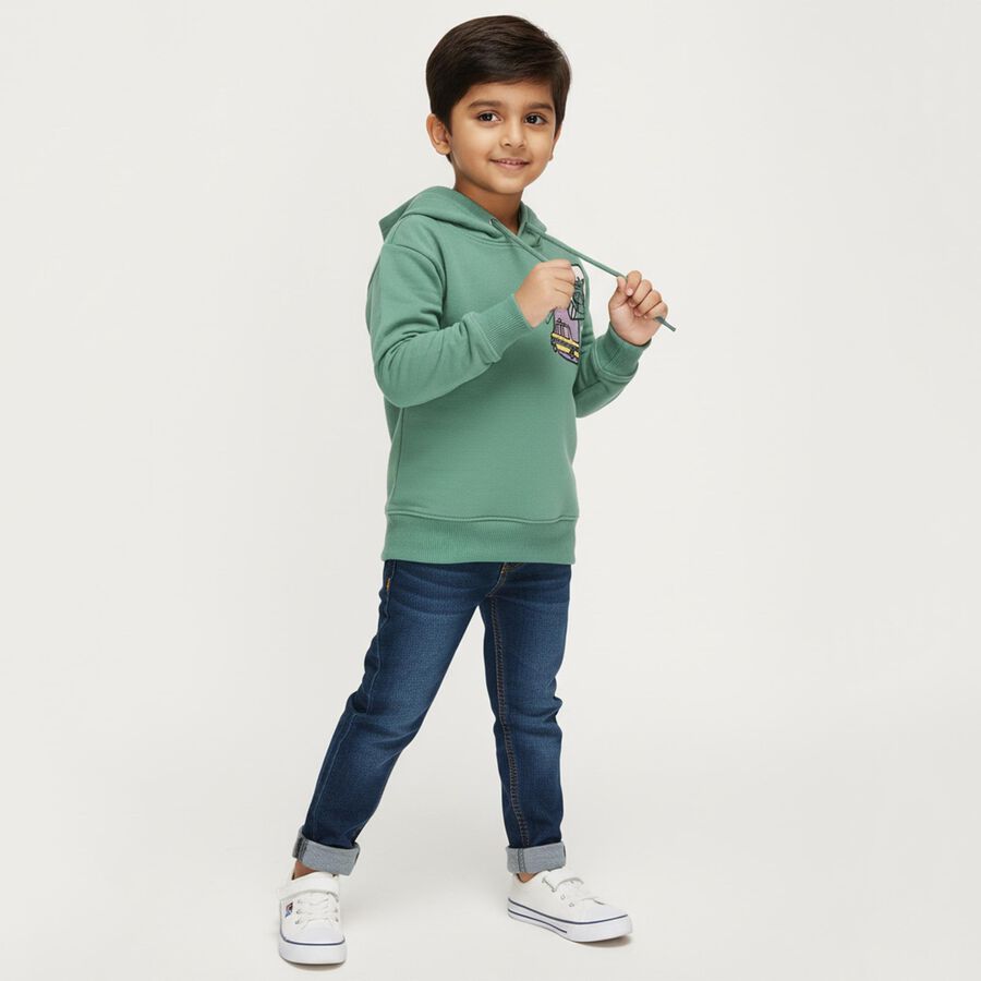 Boys' Sweatshirt, हल्का हरा, large image number null