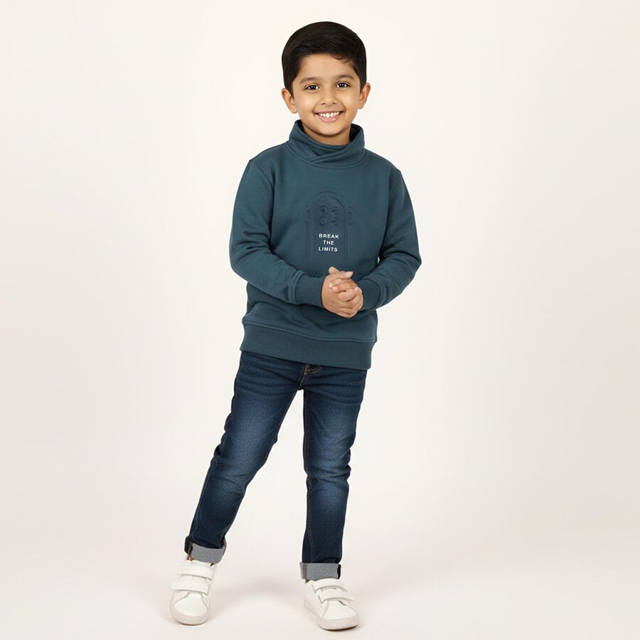 Boys' Sweatshirt, Mid Blue, large image number null