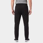 Men's Black Straight Fit Zip Pocket Track Pants, काला, small