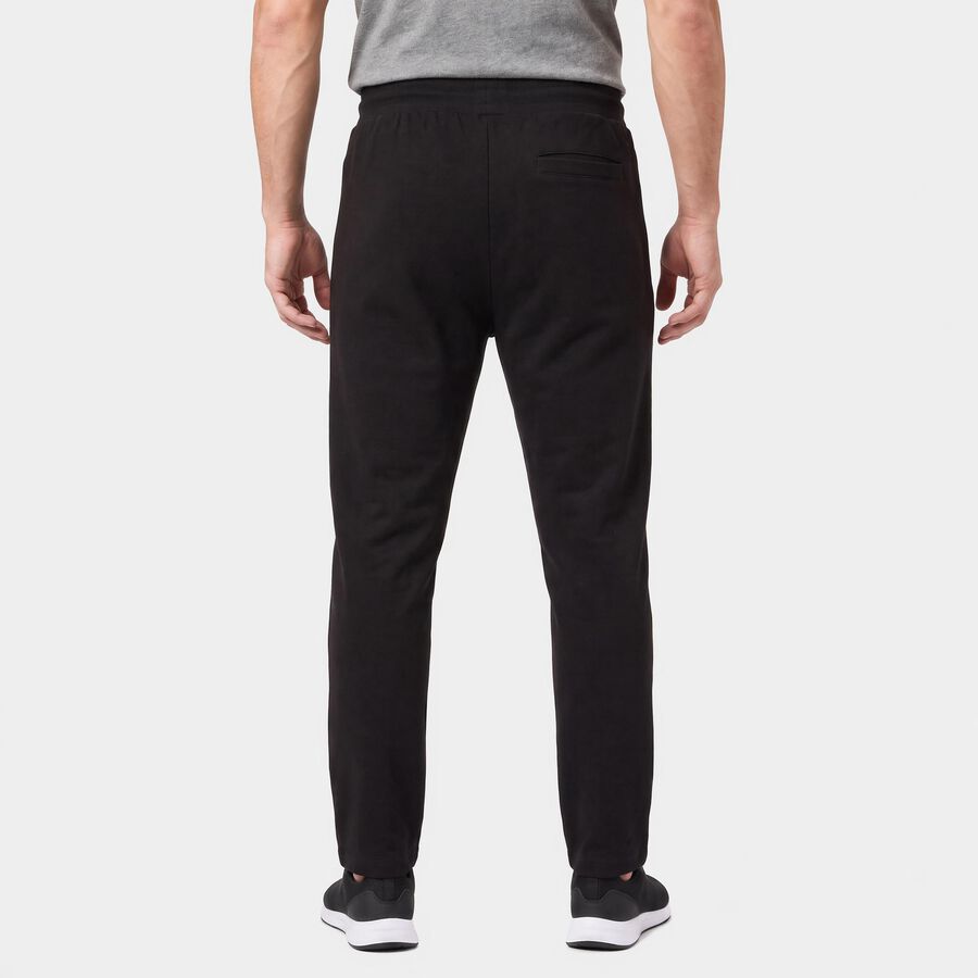 Men's Black Straight Fit Zip Pocket Track Pants, काला, large