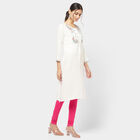 Embroidered Straight Kurta, Off White, small image number null