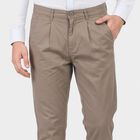 Men's Light Grey Slim Fit Chino Trousers, हल्का ग्रे, small