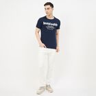 Men's Navy Blue Round Neck Classic T-Shirt, Navy Blue, small