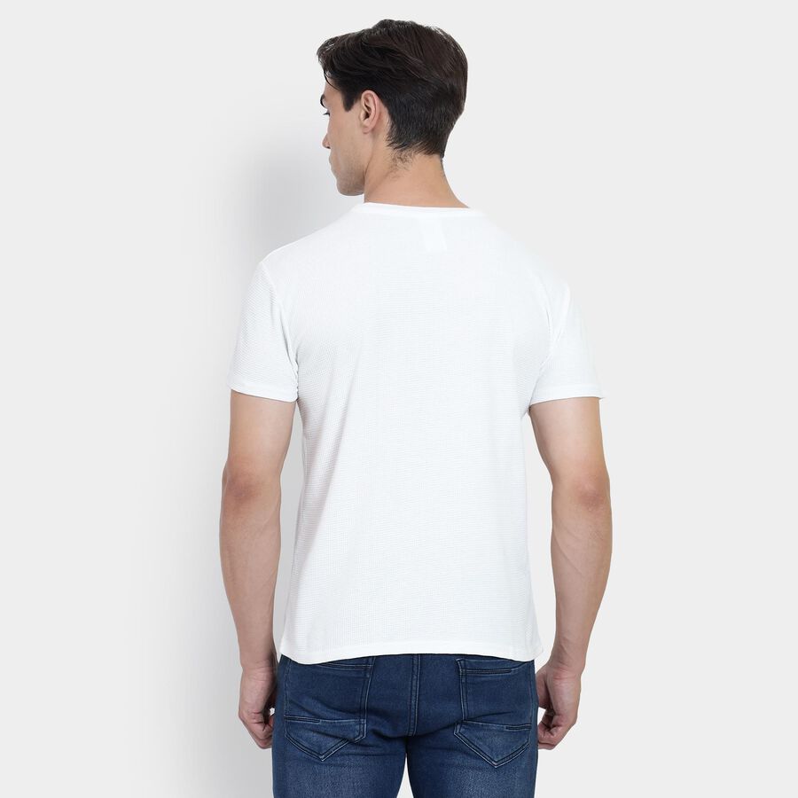 Men's Round Neck Half Sleeves T-Shirt , White, large image number null