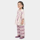 Girls Lilac Round Neck Fusion Set Upper and Bottom Set, लाइलेक, small