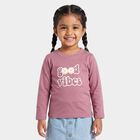 Girls Purple Round Neck Regular Top, Purple, small