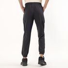 Men's Jet Black Relaxed Fit Cargo Track Pants, गहरा ग्रे, small image number null