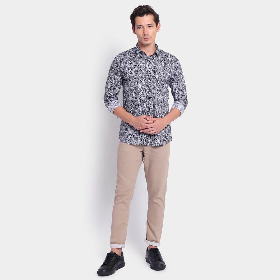 Men's 100% Cotton Casual Shirt, काला, large image number null