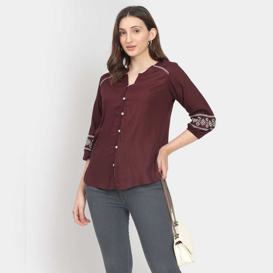 Ladies' Shirt, वाइन, large image number null