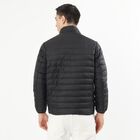 Men's Jet Black High Neck Casual Puffer Jacket, Black, small image number null