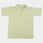Boys Mint Green Cotton Polo Neck Casual T-Shirt, हल्का हरा, small