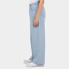 Girls Light Blue Wide Leg Pull-On Jeans, हल्का नीला, small