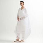 Women's White Cotton Embroidered Ethnic Set, Off White, small image number null