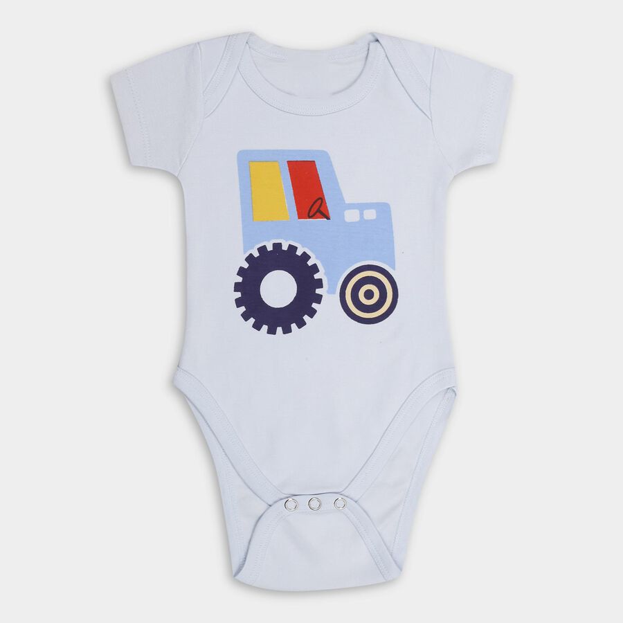 Infants' 100% Cotton Bodysuit, Light Blue, large image number null