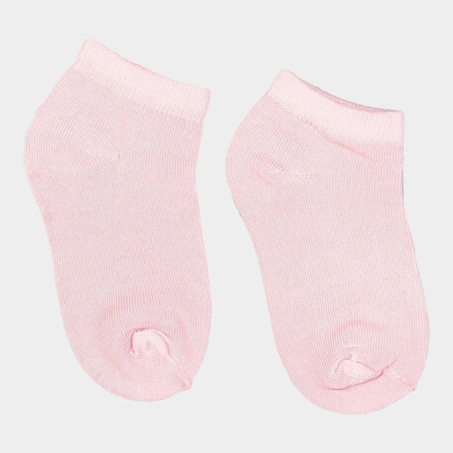 Girls Solid Ankle Length Socks, Pink, large image number null