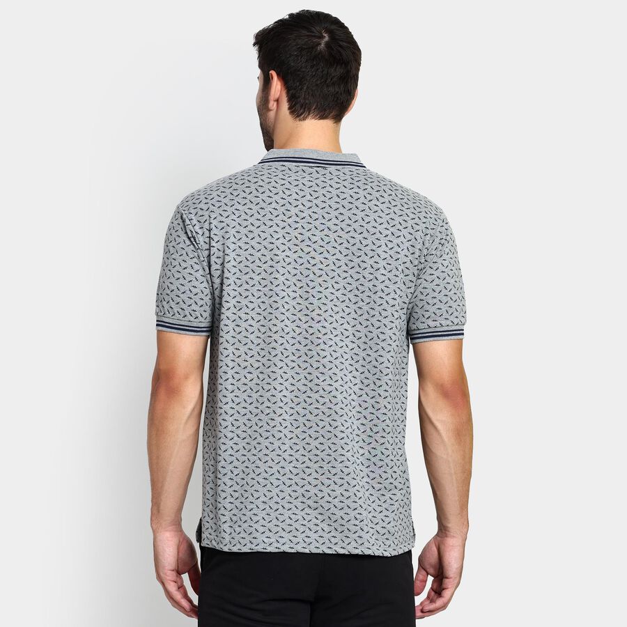 Men's Collared Half Sleeves T-Shirt , मिश्रित हल्का ग्रे, large image number null