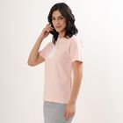 Women's Light Pink Cotton Round Neck T-Shirt, Light Pink, small image number null