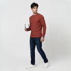 Men's Rust Crew Neck Regular T-Shirt, रस्ट, small