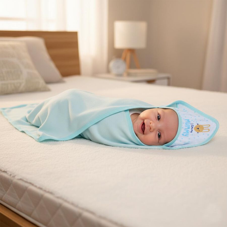 Infants' Towel, हल्का नीला, large