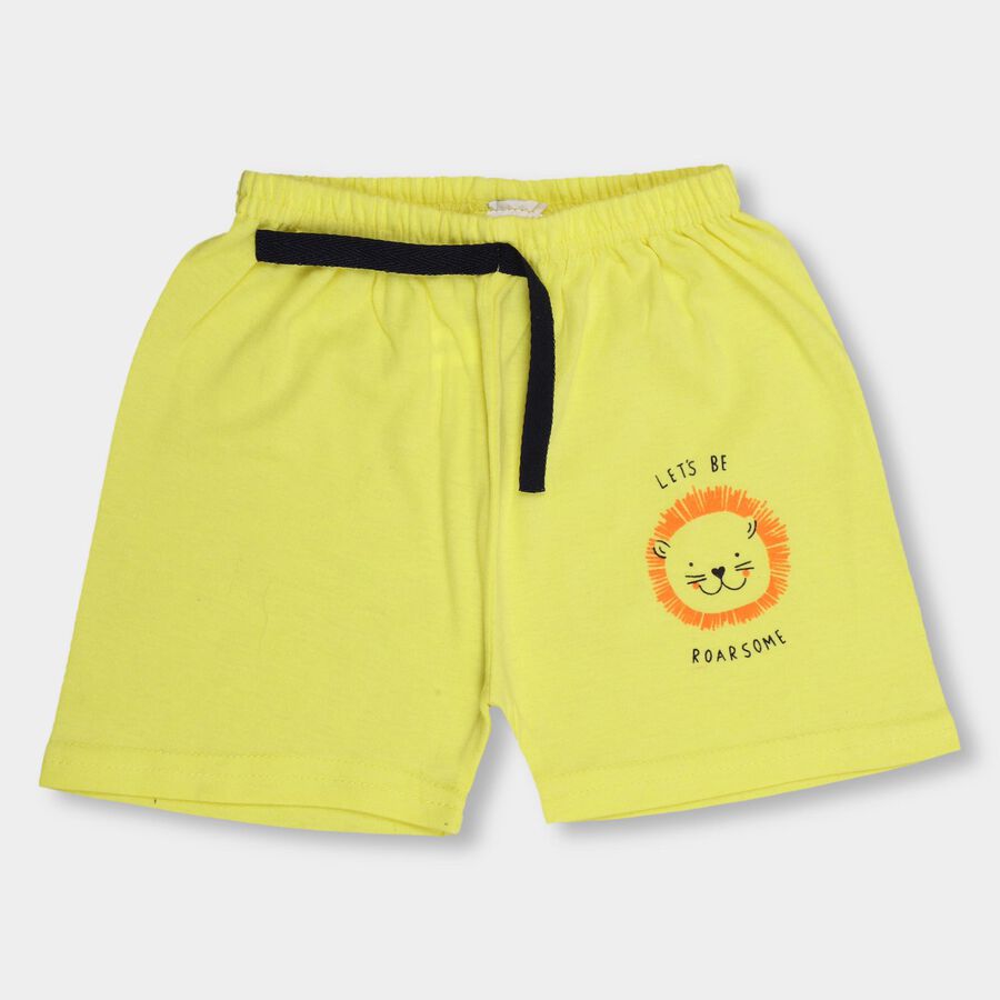 Infants' 100% Cotton Half Pant, Yellow, large image number null