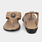 Women's Beige Embellished Thong Sandals, Beige, small