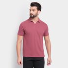 Men's Collared Half Sleeves T-Shirt , गुलाबी, small image number null