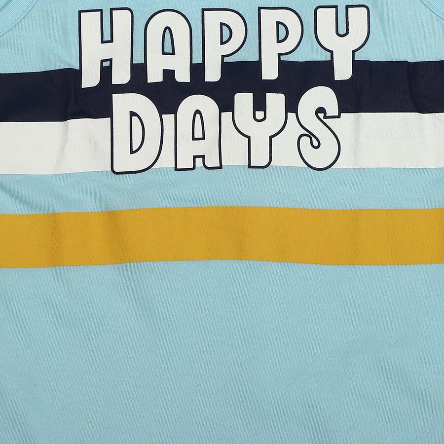 Boys Light Blue Round Neck Casual Boys T-Shirt, हल्का नीला, large