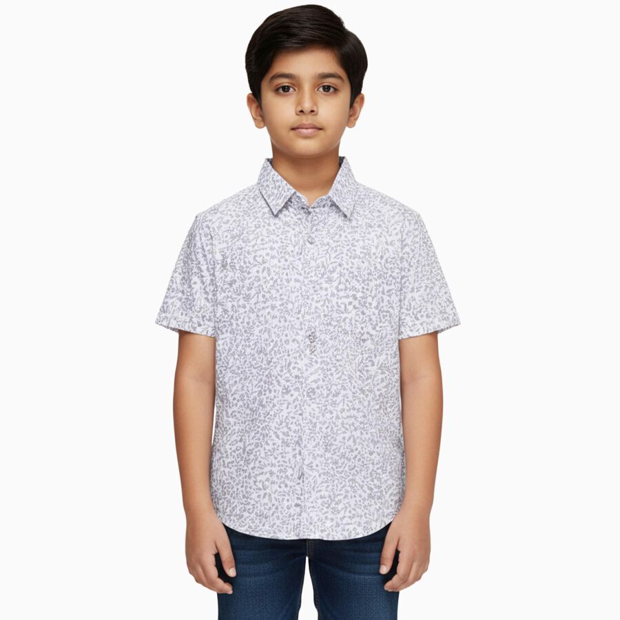 Boys' 100% Cotton Casual Shirt, White, large image number null