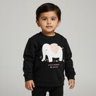 Infants Charcoal Crew Neck Casual Sweatshirt, चारकोल, small image number null