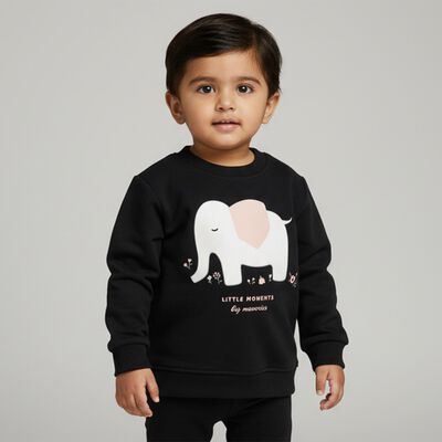 Infants Charcoal Crew Neck Casual Sweatshirt