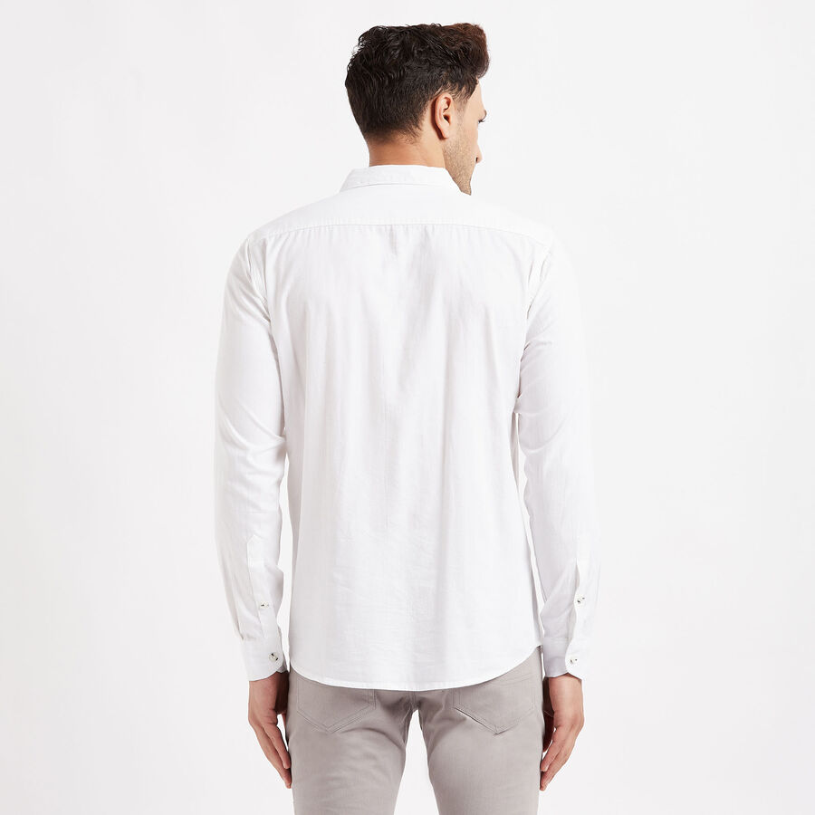 Cotton Solid Casual Shirt, White, large image number null