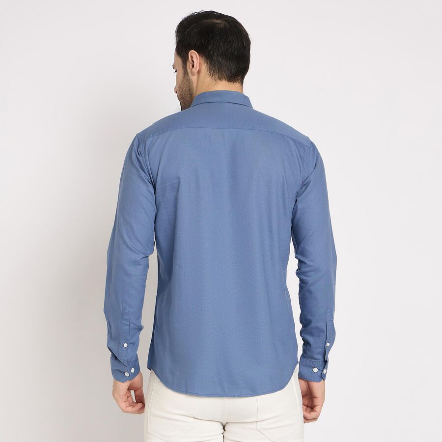 Men's100% Cotton Casual Shirt, Mid Blue, large image number null