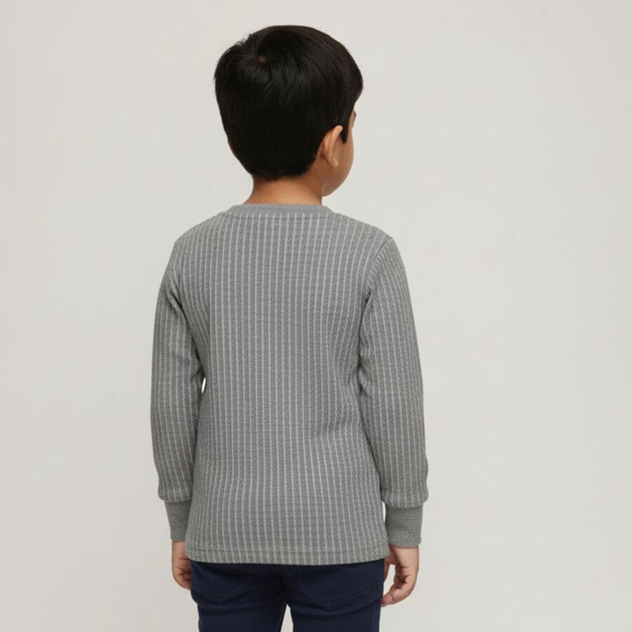Boys Muted Charcoal Grey Thermal, मिश्रित हल्का ग्रे, large image number null