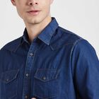 Solid Casual Shirt, Mid Blue, small image number null