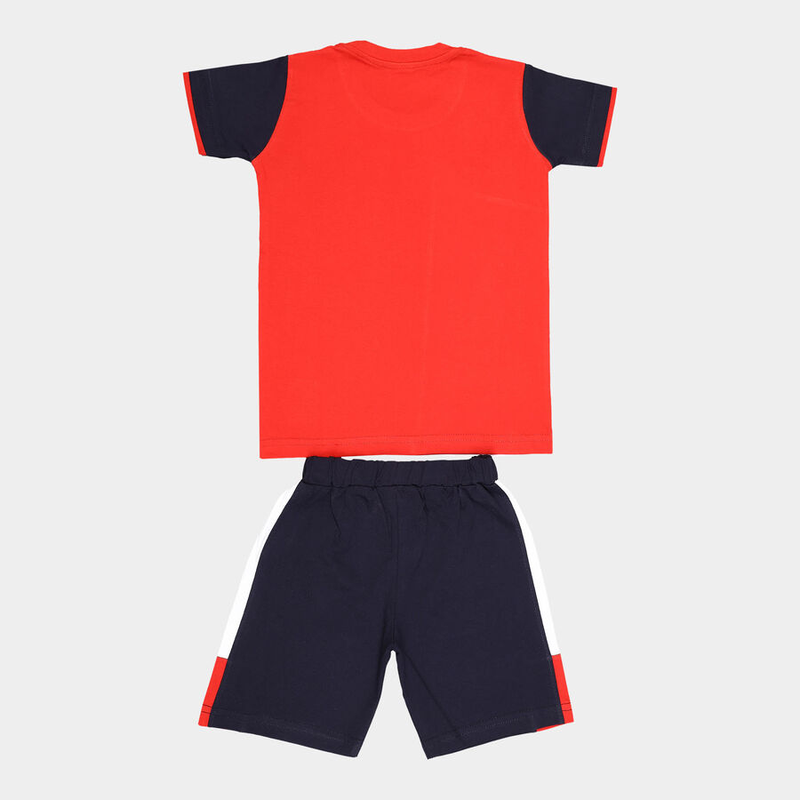 Boys Cotton Baba Suit, Red, large image number null