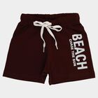 Boys' Maroon Regular Fit Printed Bermuda Shorts, Maroon, small